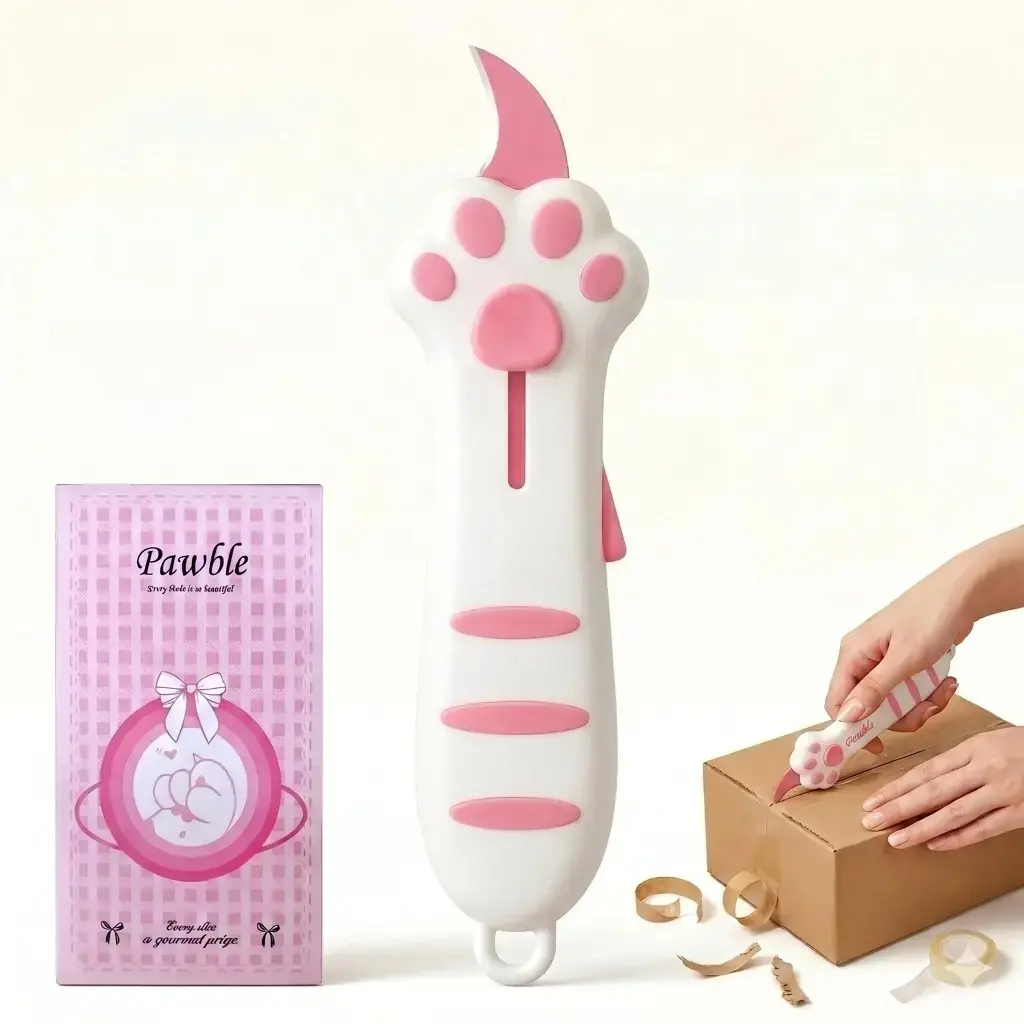 Cute Cat Paw Shape Scissors, Ideal for Crafts, Office Work, Packaging, Scrapbooking, Perfect Gift for Craft Enthusiasts, Set, Office Cutting Supply, Craft Cutting Tool