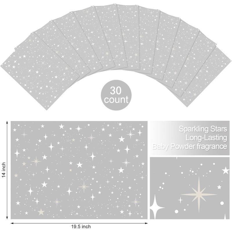 30 Sheets Fragrant Drawer Liners for Dresser, Talcum  Scented Paper Liner 19.5 x 14 Inches   Non Adhesive Drawer Paper Liner for Home Shelf Closet Cabinet