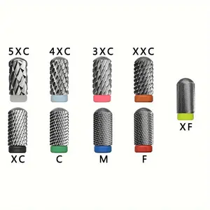 Large Original Manicure Nail Drill Bits, Tungsten Steel Carbide Barrel Round Smooth Top, Fast Remove Acrylic Or Hard Gel for Nail Art Tools, Nail Supplies