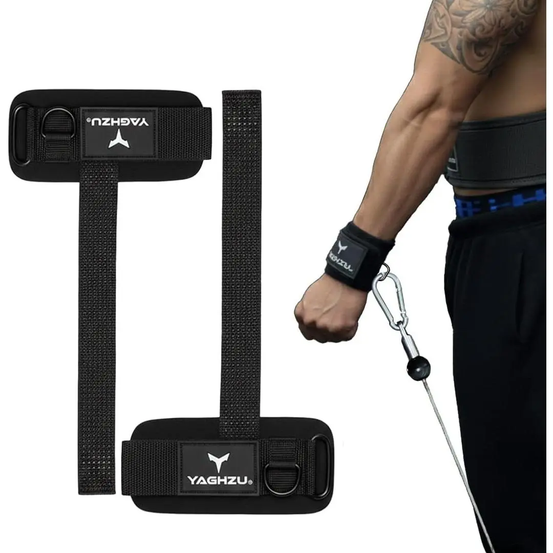 Weight Lifting Straps with D Ring - Gym Straps with D Ring | Cuffed D Rings, Padded Wrist Support, Fits   Machines, Unisex, Anti Slip, Heavy Duty Weight Lifting Straps