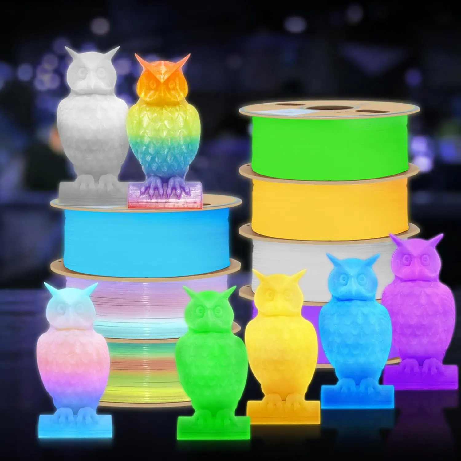 Glow in Dark Pla Filament, 250g (8.8oz), Gradient 3D Printer Filament, Color Change, Ideal for Creative Printing Projects