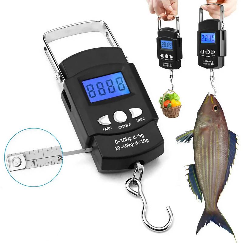 Backlit LCD Display Hook Scale, 110 lb/50kg Hook Scale, Batteries Required Hook Scale, Universal Handheld Hook Scale, Hand Tools as Dad Gifts, Heavy Duty, Tool, Portable Digital Scale, Balance Scale