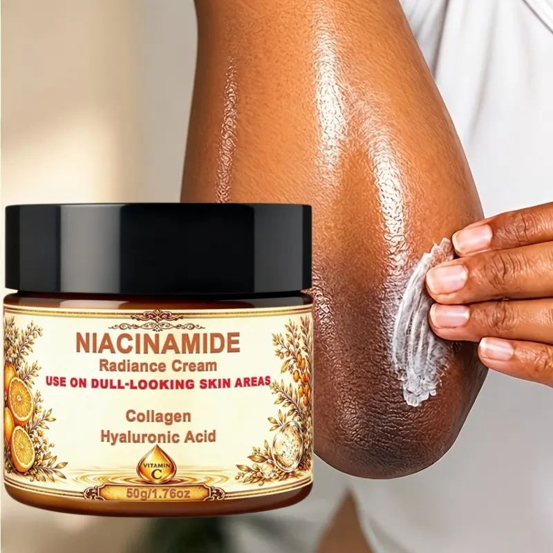 Niacinamide Radiance Cream, Hydrating & Smoothing Body Brightening Cream, Even Out Dull Skin Tone, Suitable for Underarms, Elbows, Knees, Inner Thighs, Infused with Collagen, Hyaluronic Acid & Vitamin C