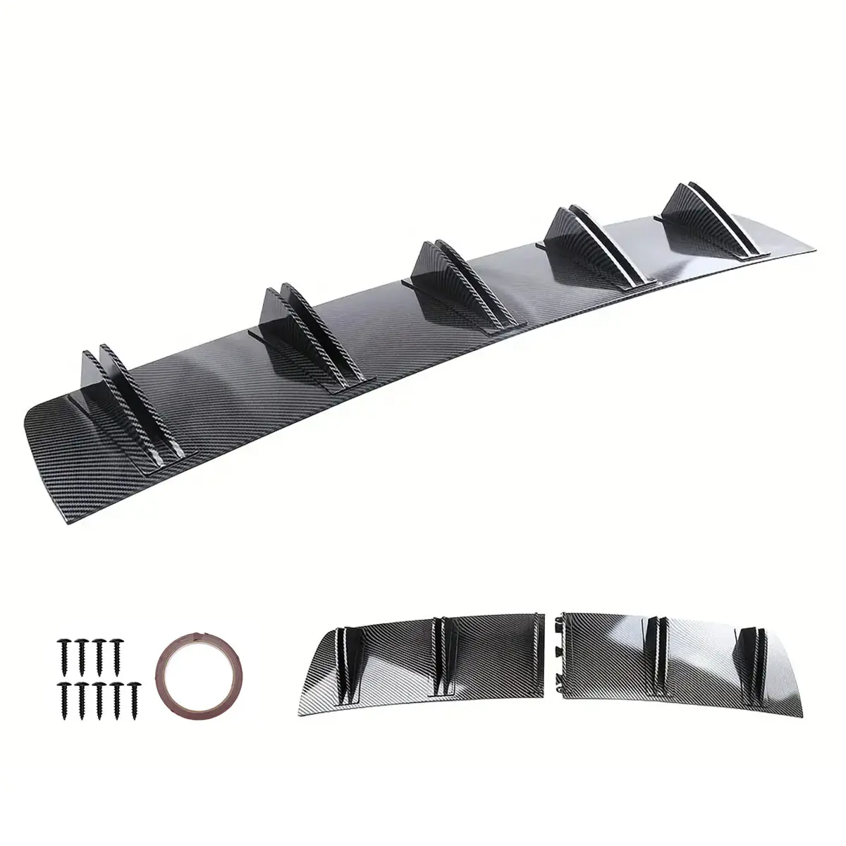 5-Fin Rear Diffuser Bumper Spoiler Splitter, ABS Automotive Auto Replacement Part, Car Accessories for Dodge Challenger 2008-2023 Body Frame & Bumpers, Adds Aggressive Sporty Styling, Accessories for Car