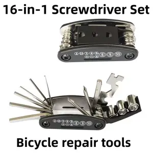 Portable Foldable 16-In-1 Screwdriver Set, Multi Bit Repair Tools, Compact Hand Screwdriver for Bike, Computer, Furniture, Daily Repair
