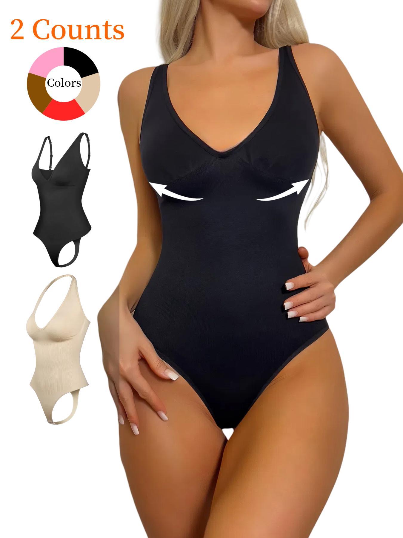 Women's Adjustable Convertible Strap Bodysuit, Tummy Control High Compression Shapewear, All-Seasons Slimming Suit, Kardashian Style, Basic, Crop, Fit, Underwear