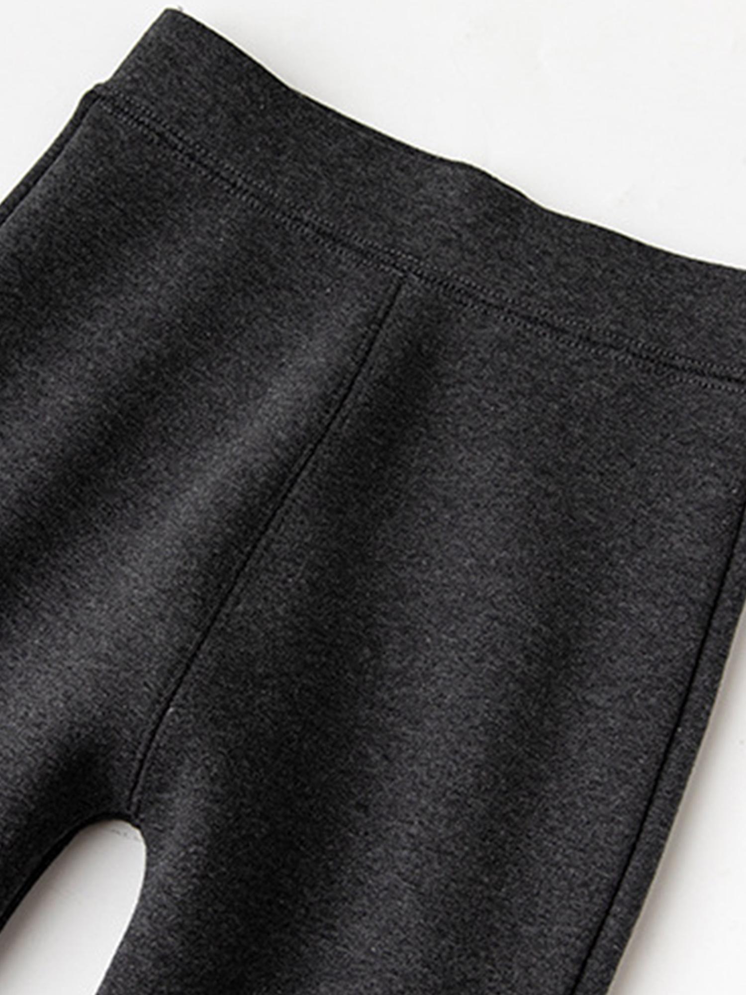 Girls' Fleece-Lined Thickened Flared Pants - Korean-Style Slim-Fit Winter Warmth with Elastic Waist & Flared Leg, Soft Fleece Lining, Loose Fit Casual Pants for Fall/Winter, Solid (Candy-Colored Options Available) - Everyday & Special Occasion Outfi