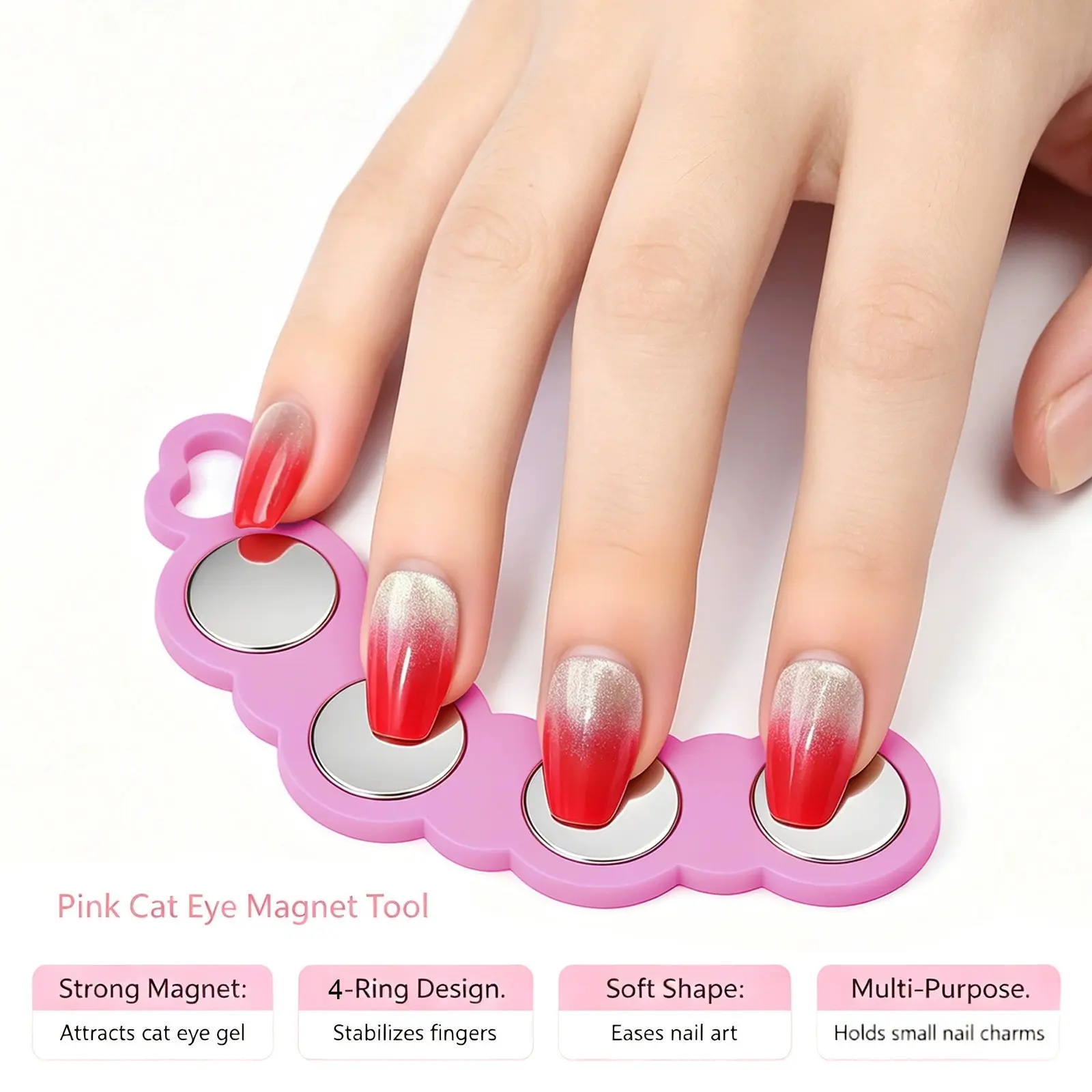 New 2026 Nail Magnet Tool, Strong Magnetic Cat Eye Nail Magnet, Gradient Cat Eye Gel Effect Magnet, Multi-functional DIY Nail Art Tool Manicure