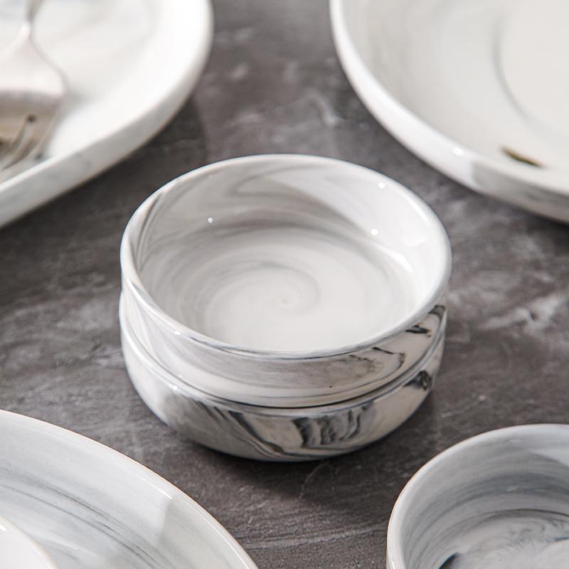 Marble Pattern Ceramic Tableware Set, Modern Style Cutlery Set, Simple and High-end Tableware Set, Ceramic Dinnerware Set for Home Kitchen Dining Room, Ceramic Dish Set, Dinnerware Service Set, Modern Tableware Sets
