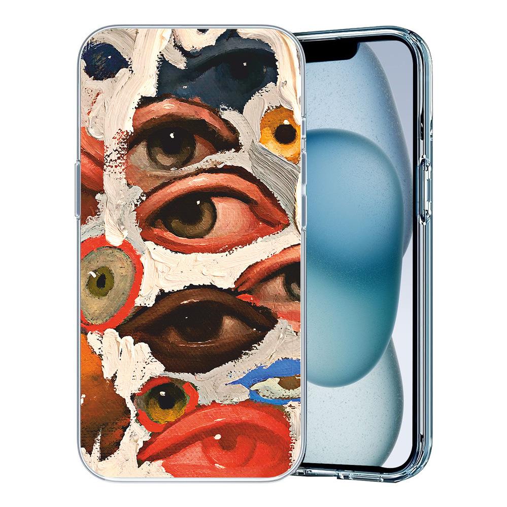 Vintage Record Paint Eye Graffiti Phone Case for iPhone 17 16 15 14 13 12 11 pm