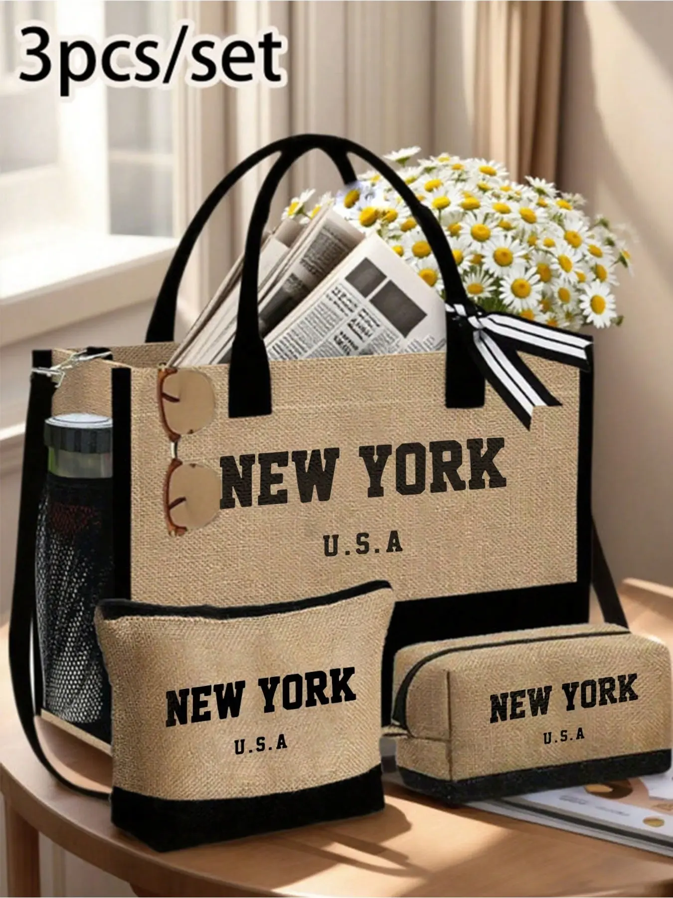 City Series Tote Bag, Shoulder Bag with Scarf, Small Bag, Square Bag, Linen/cotton Handbag, Gift Bag, Bridesmaid Bag, Makeup Bag, Wallet
