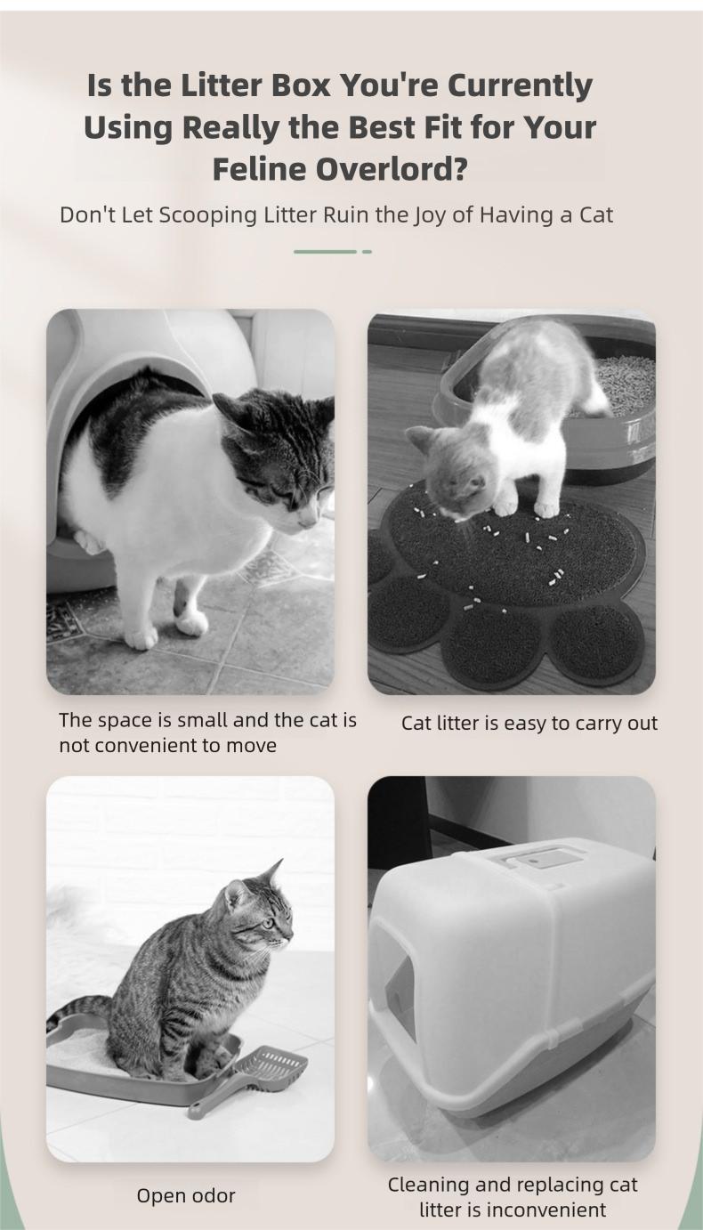 Extra Large Cat Litter Box, Fully Enclosed, Splash-Proof, Odor-Proof, Pet Cleaning Products