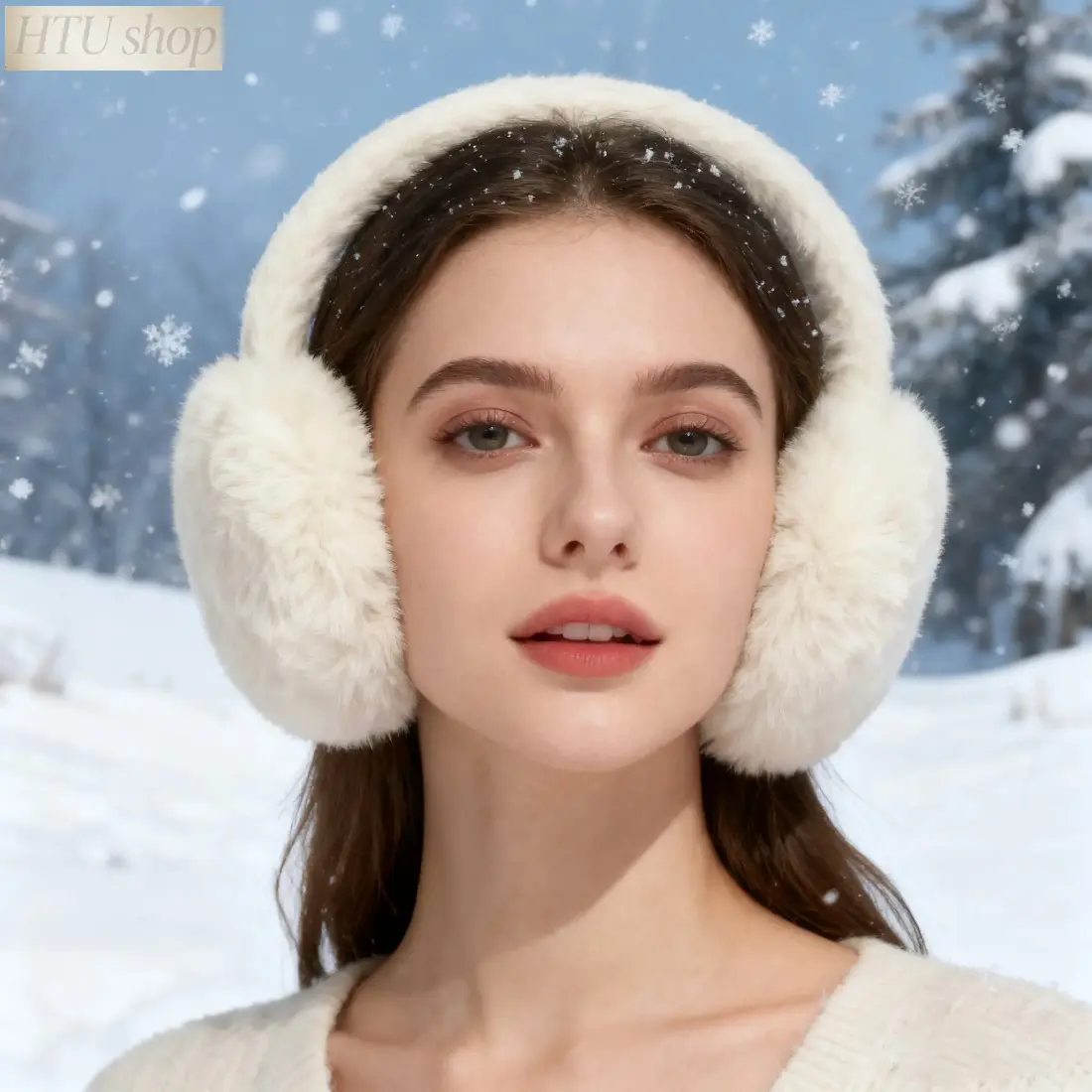Women's Winter Earmuffs, Soft Fleece Ear Warmers with Stretchy Fit, Foldable Warm Ear Covers for Cold Weather, Outdoor Activities, Travel, Walking, Skiing & Daily Winter Wear