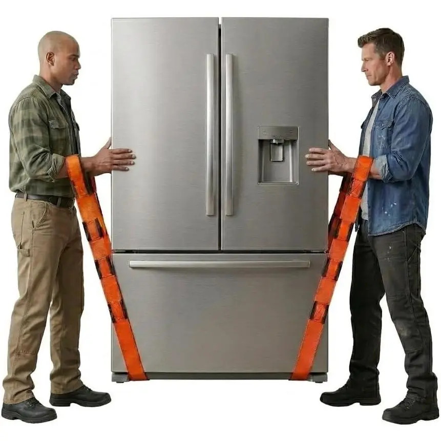 2-Person Heavy Duty Furniture Moving Straps – Lifting & Carrying for Appliances, Heavy Objects up to 800 lbs, OrangeGift