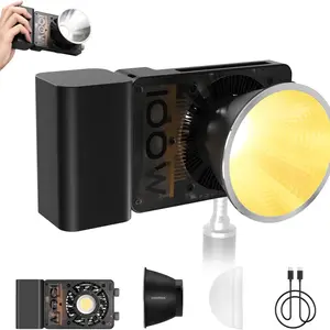 ZHIYUN CINEPEER CX100 100W LED Video Light with  4500mAh Battery,Bi-Color COB Continuous Output Lighting 2700K-6500K for Filmmaking/Live Streaming/Videography/Studio Photography