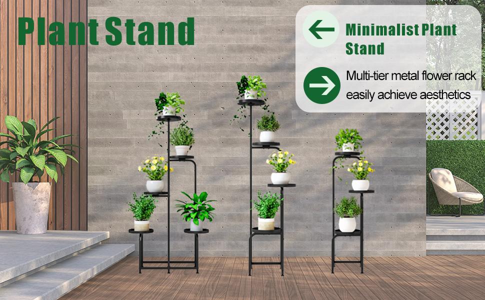 3 Tier 4 Tier 5 Tier Plant Stand Indoor Outdoor Metal Plant Shelf for Multiple Plants Corner Flower Holders for Living Room Balcony Bedroom Patio Garden