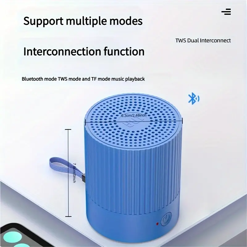 Portable Bluetooth Speaker - 800mAh Rechargeable Battery, Colorful Gradient Lights, Camping & Campfire/BBQ Party Use, Karaoke Partner, Dark Green & White Leisure Design