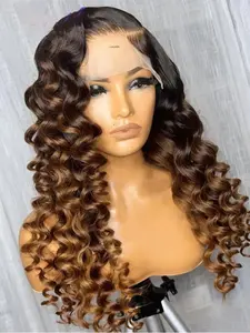 26-Inch Long, 180% Density Curly Wig, Soft Glue-Free Medium Curl, 13x4x1 Lace Front Full Cap, Heat-Resistant Fiber Hair