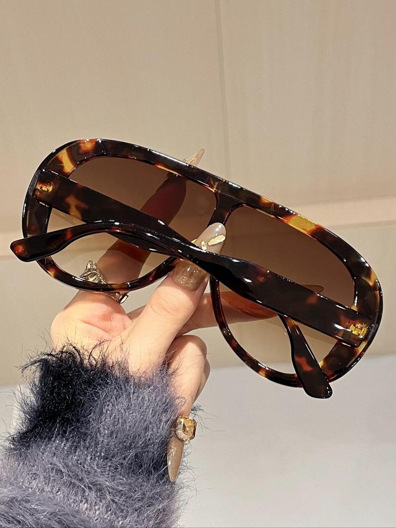 Unisex Vintage Tortoiseshell Sunglasses, High Quality Sunglasses, Trendy Casual Sunglasses for Everyday Use, Fashion Accessories for Outdoor Activities