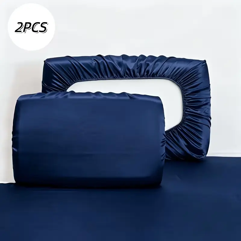 2pcs Luxurious Soft Satin Pillowcases, Elastic Opening Design, Ultimate Comfort, Smooth Texture, Fashionable, Easy to Install, No Pillow Insert Included
