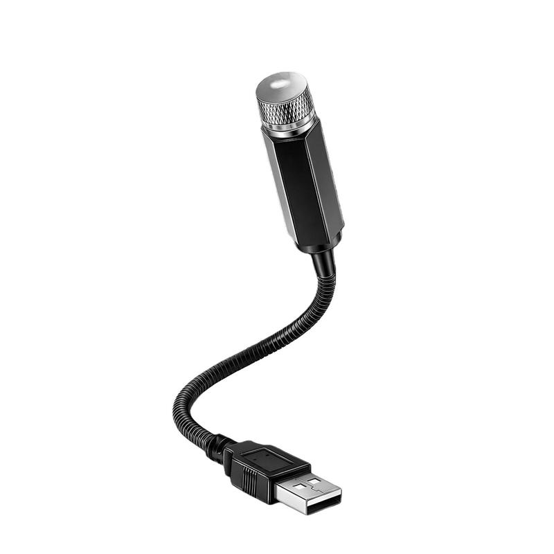 Car Starlight Projector, USB Powered Adjustable Romantic Car Interior Light, Portable Car Roof Starry Sky Atmosphere Light for Car Room Party, Plug and Play