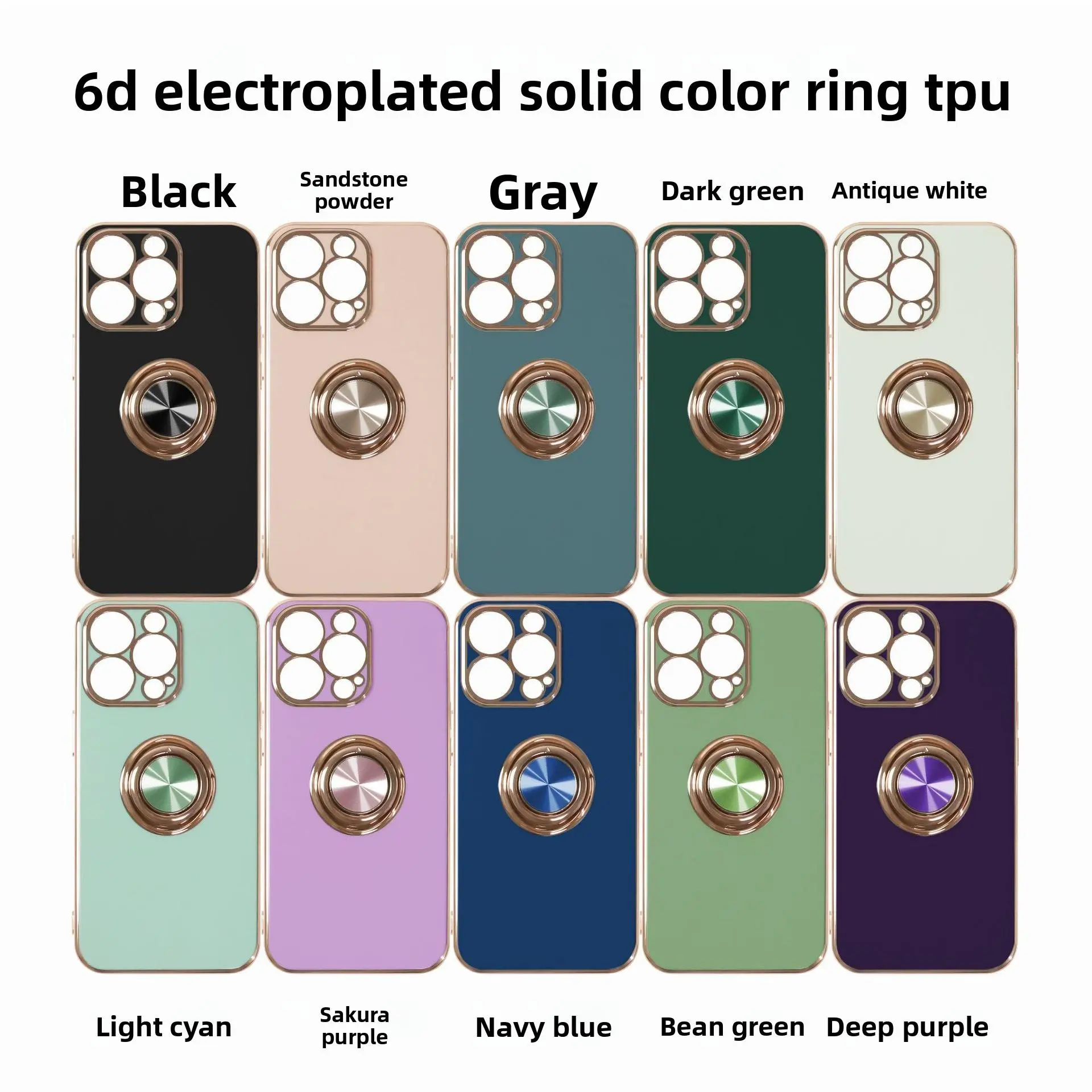 6D Electroplated Ring Wallet Case with Magnetic Accessories - Silicone Shell for iPhone Series (iPhone 15, 14 Pro Max) Multifunctional Mobile Phone Handbag
