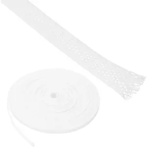 25ft  Expandable Wire Loom 1/4 Inch,  Braided Wire Sleeving  Management Sleeve Tubing [for Audio Video  Office Cord Protector]-White