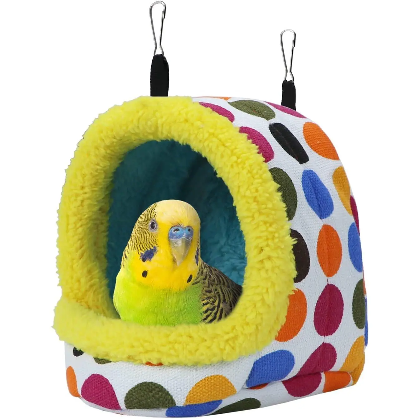 Bird  Hammock Winter Warm Parrot Nest House Bed Plush Snuggle  Cave Hammock  for Conure Lovebird Budgie Parakeet Cockatiel Cage Accessory (Medium)