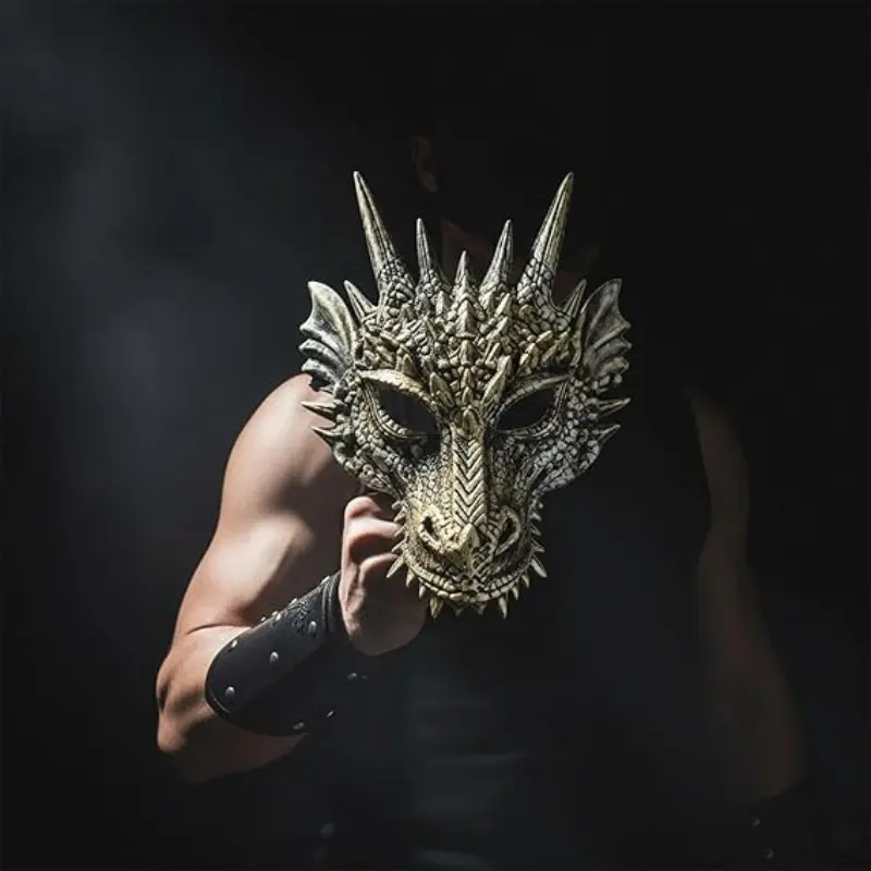6pcs Random Dragon Masks, Mythical Creature Masks, Theme Party Role Play, Adult Unisex Animal Masks, Perfect for Dance Parties and Cosplay
