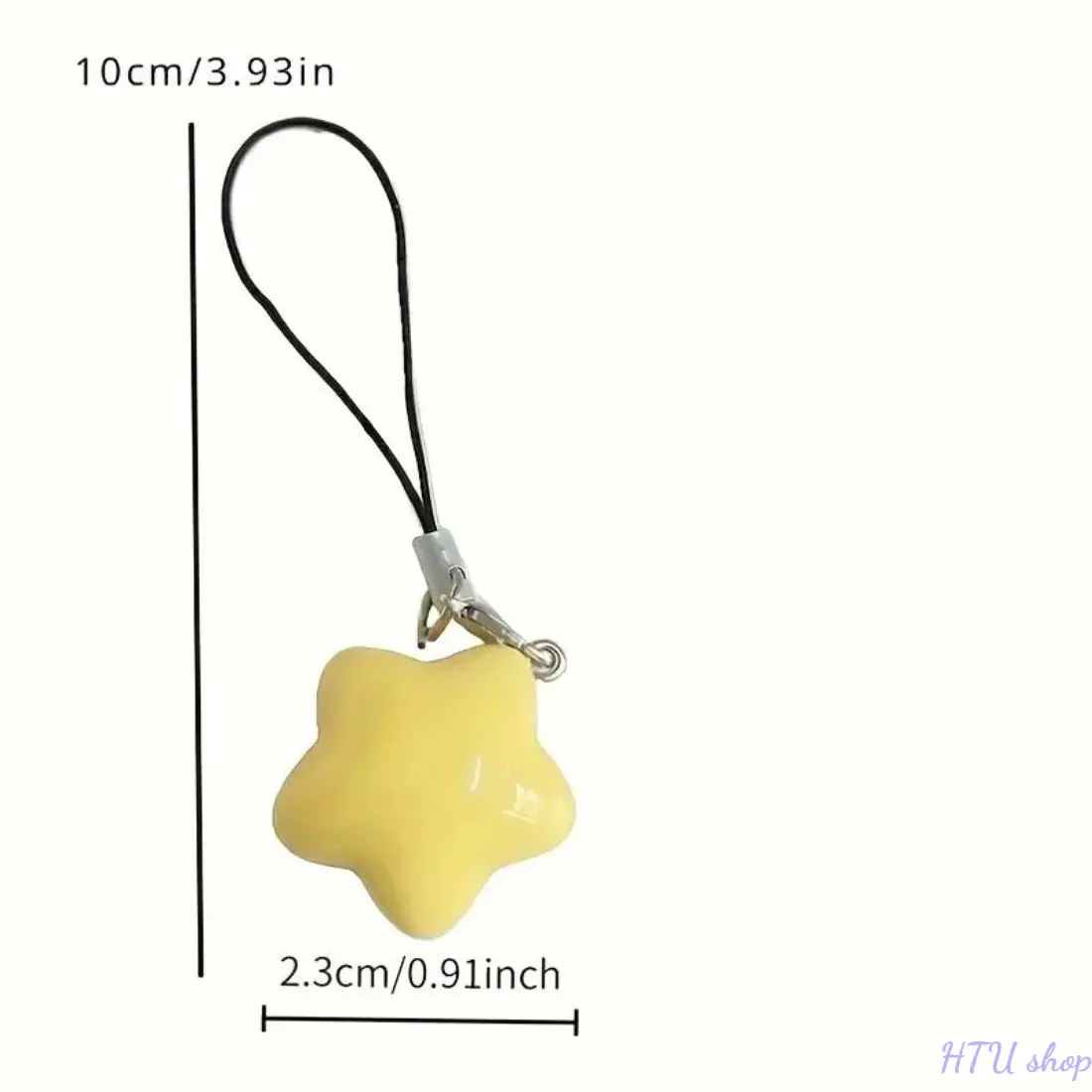 Cute Star Shaped Design Phone Chain, Cute Yellow Star Charm with Black Rope, Cute Accessories for Key & Backpack Phone Case Phone Charms, Phone Accessory