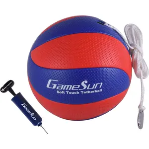 Tetherball and Rope,Full-Size Soft Rubber, Portable Tetherballs with Soft Rope - Great Outdoor Game for Family Fun Play