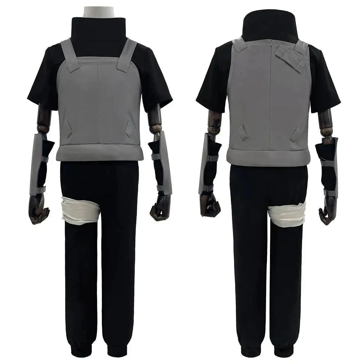 Anime Uchiha Itachi Anbu Cosplay Costume Faux Leather Vest Short Sleeve T-shirt Pants Bandage Cos Convention Gift