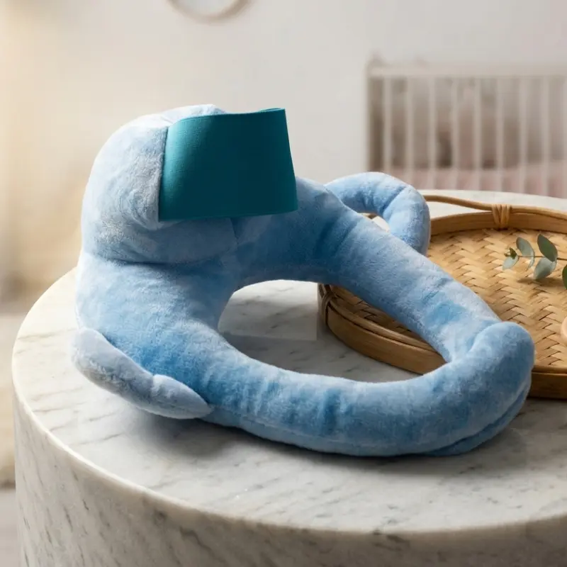U-shaped Nursing Pillow – Soft Flannel Postpartum Breastfeeding Support Cushion with Easy-Grip Handles