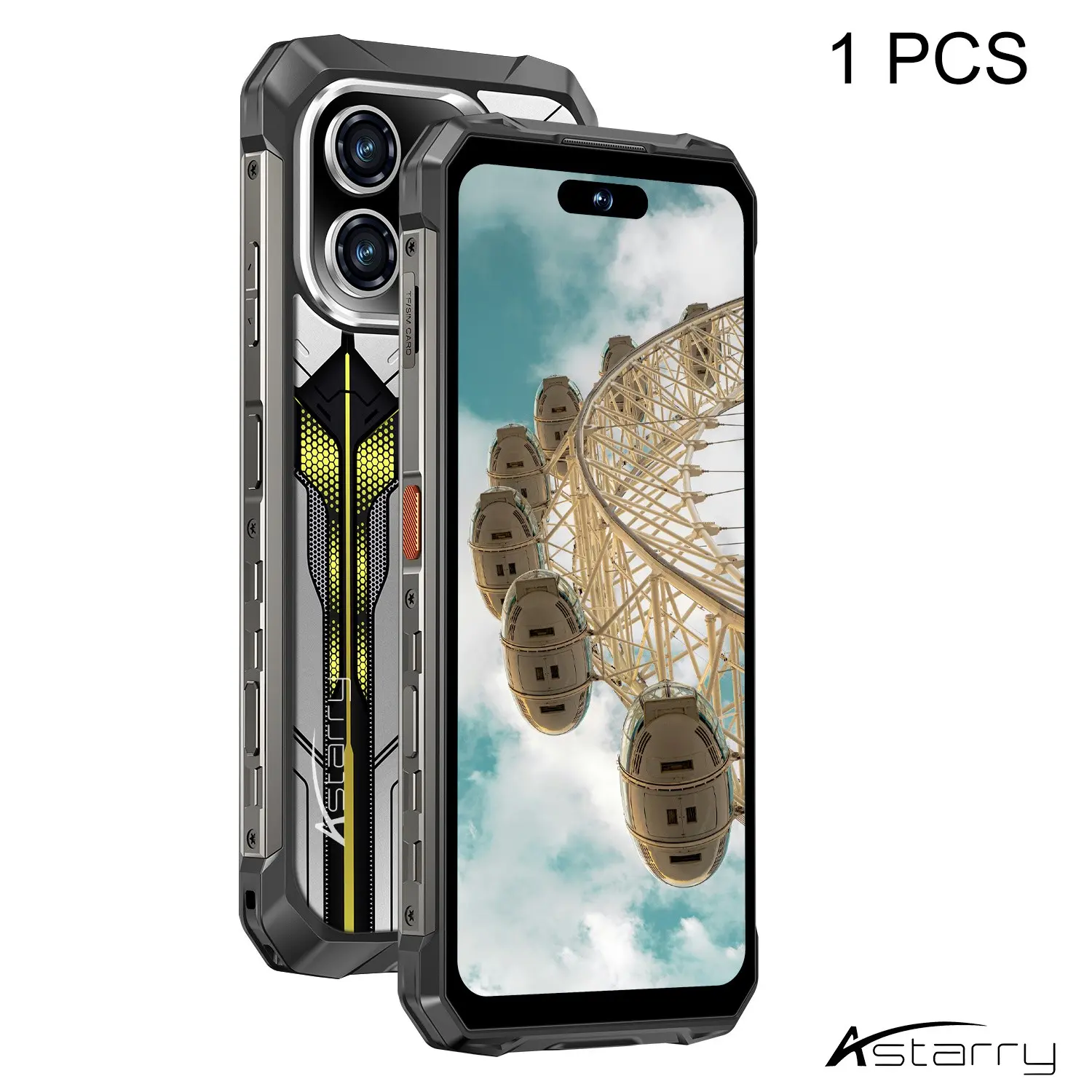 Titan X Outdoor Smartphone, 6.8-Inch Screen, 8GB+128GB RAM/storage, 48mp+32mp+13mp Cameras, 7500mah Battery, IP68 Rating, Android 14, 4g Lte