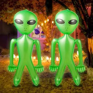 60 Inch (5 Feet) Giant Alien Inflatable Pack of 2 Jumbo Green Alien for Game Prize Halloween Theme Party Decorations Favors Photo Decorations