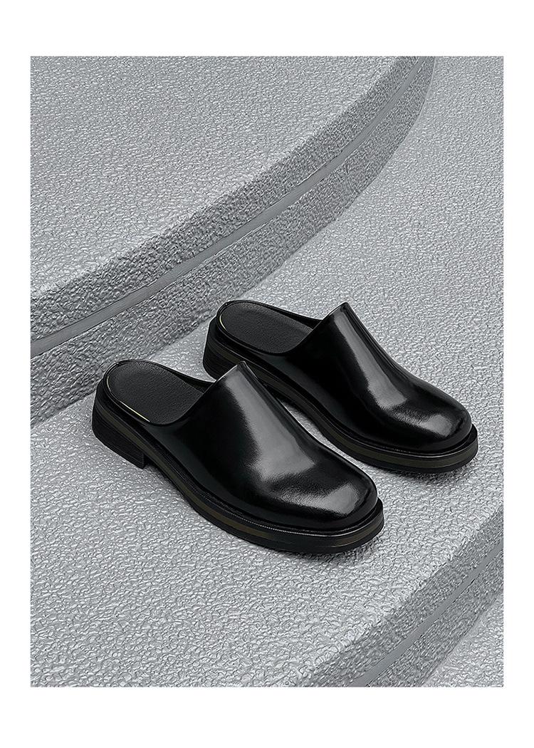 Men's Shoes 2026 New Summer Men's Big Head Muller Toe Box for Outdoors Boken Shoes Tide Half Slippers Slip-on,Gift brown Footwear