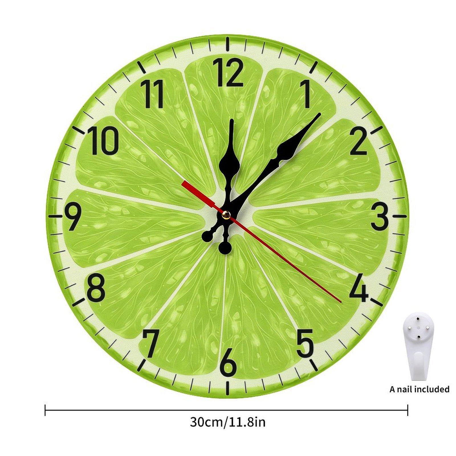 12 Inch Fresh Lime Slice Wooden Wall Clock | Silent Non-Ticking Fruit Kitchen Decor, No Battery Included, Perfect for Kitchen, Dining Room, Bedroom, Sunroom, Great gift 12 Inch Fresh Lime Slice Wooden Wall Clock | Silent Non-Ticking Fruit Kitchen Decor, No Battery Included, Perfect for Kitchen, Dining Room, Bedroom, Sunroom, Great gift