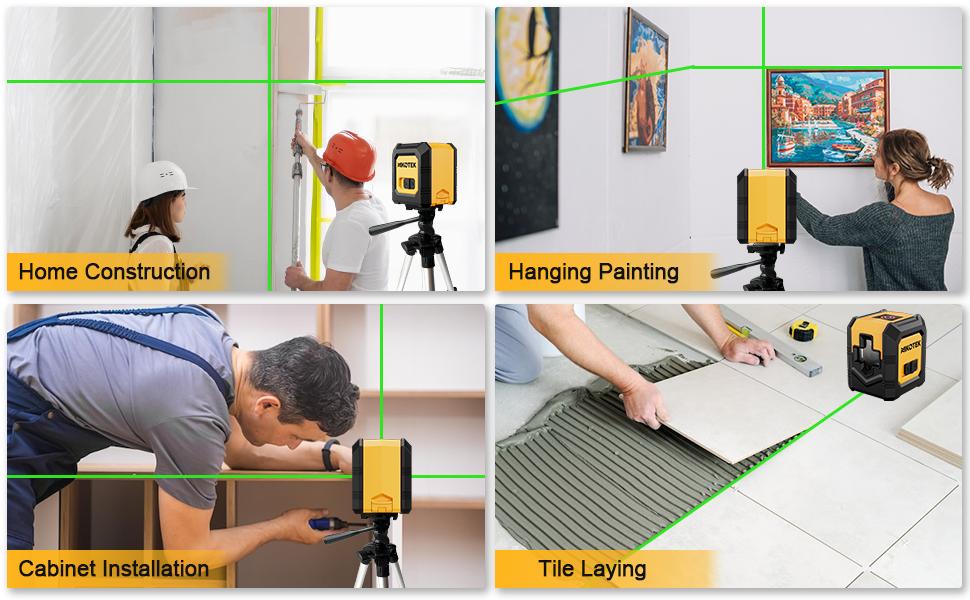 100 Feet Self-Leveling Green Beam Horizontal and Vertical-Line for Home Decoration, Battery Included (NK01G With 47 inch Tripod)