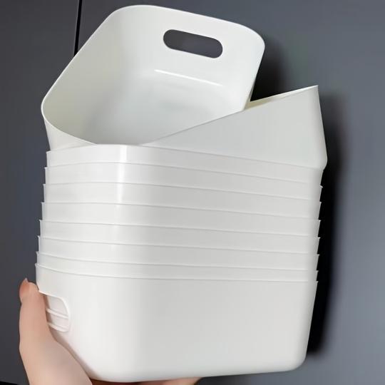 12-pack Plastic Storage Boxes, Multi-purpose White Storage Boxes, Suitable for Cabinets, Pantry, Drawers, Wardrobes, Countertops Or Shelves