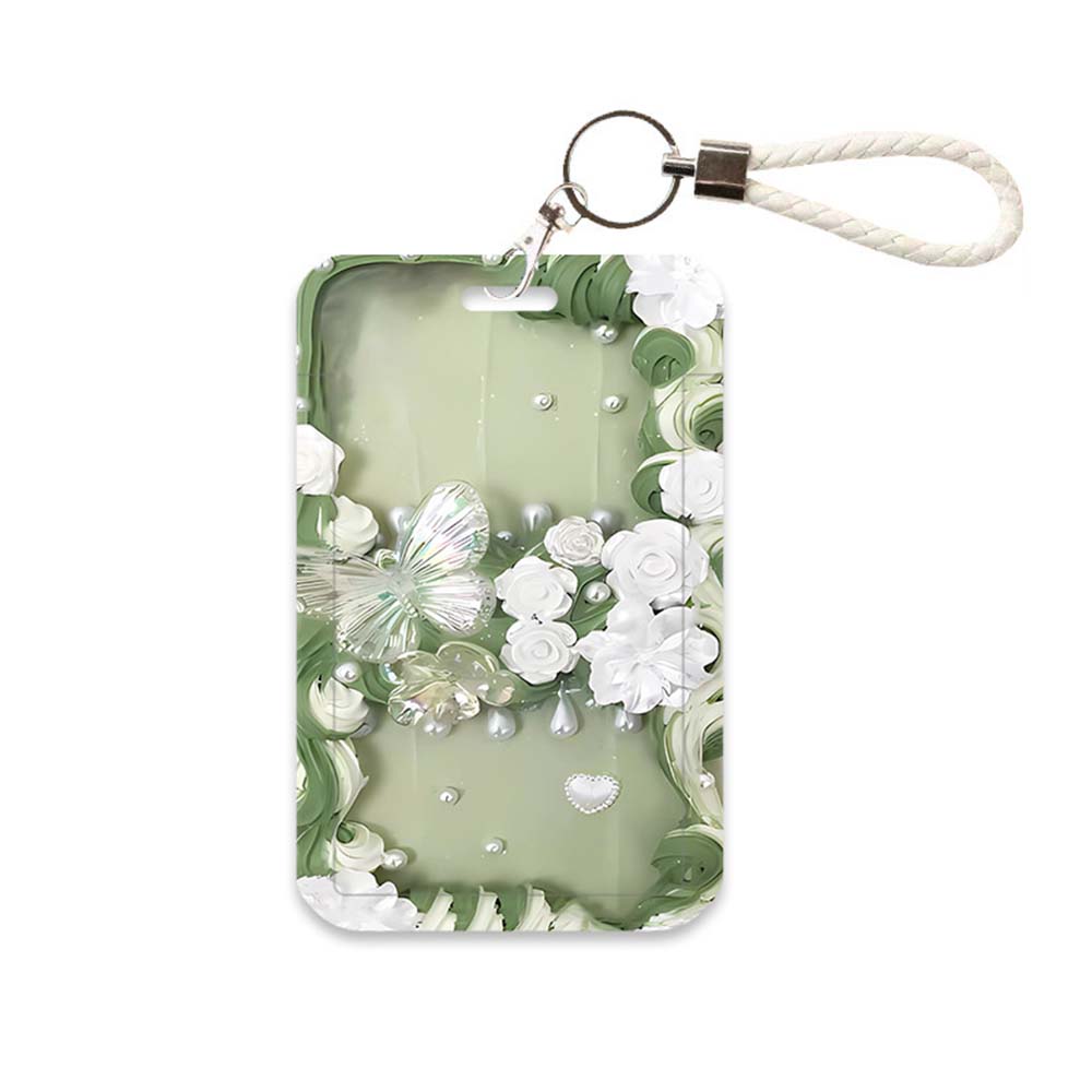 Butterfly & Flower Pattern ID Card Holder, 1 Count Creative Slide Cover Card Protector, Identification Badges & Supplies for Students School Office, Classroom Supplies