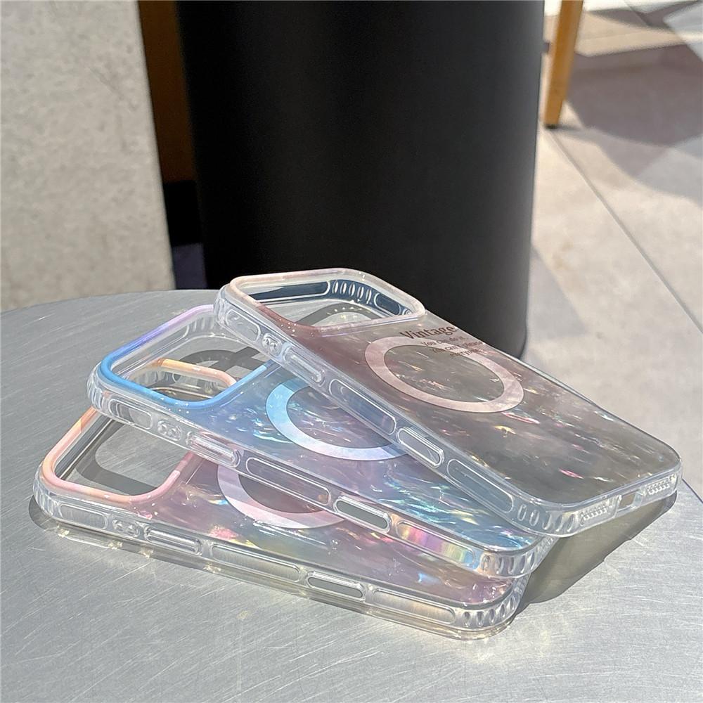 Cute Gradient Shell Pattern iPhone Case, Magnetic Kickstand, Shockproof, Compatible with iPhone 17 Series, Trendy Aesthetic for Women