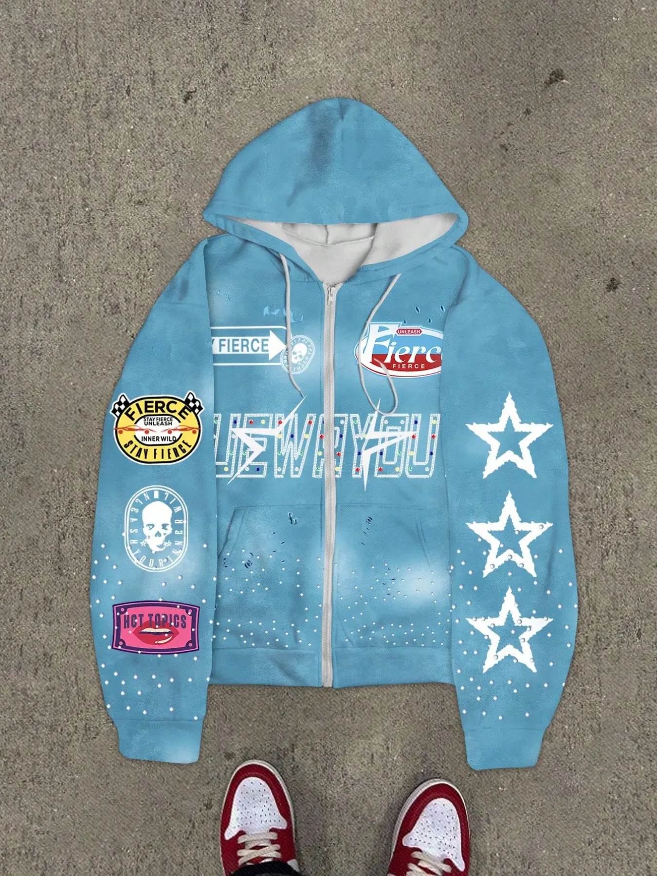 Men's Full Zip Hoodie Jacket, Y2K Street Style Graphic Print, Comfortable Warm Fleece Lining, Casual Fall Winter Wear,Multi-color options