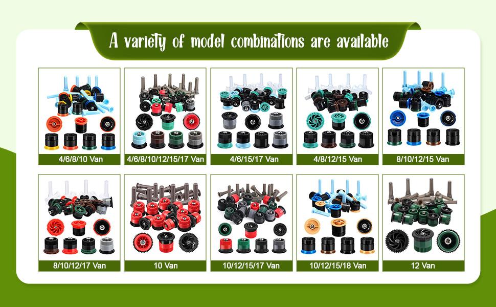 16 Pcs Variable Arc Nozzle Radius High Efficiency Replacement Pop up Sprinkler Heads Compatible with Rainbird, Hunter, Orbit Pop-up Sprinklers(Blue,6 Van)