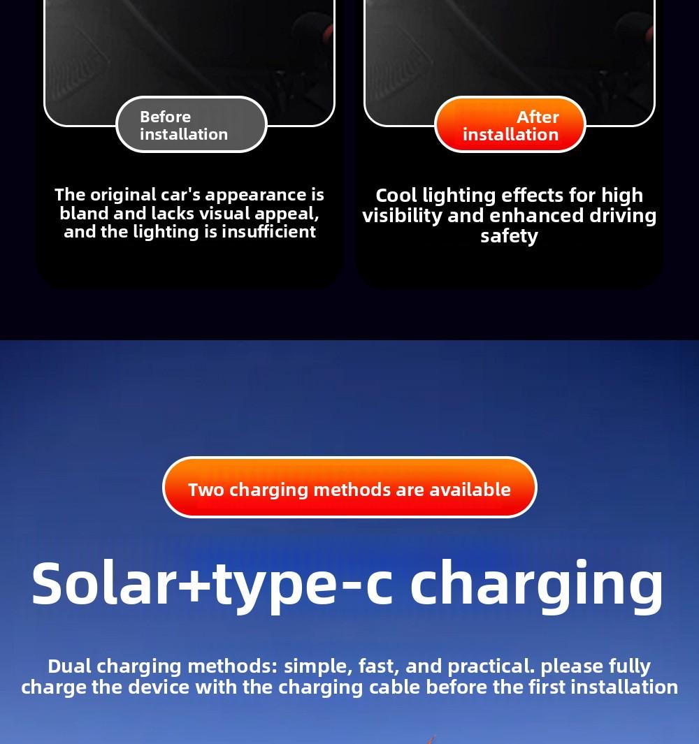 Solar Devil Eye Rear Window Light |   Wireless LED Accent Glow for Night Drive & Car Meets