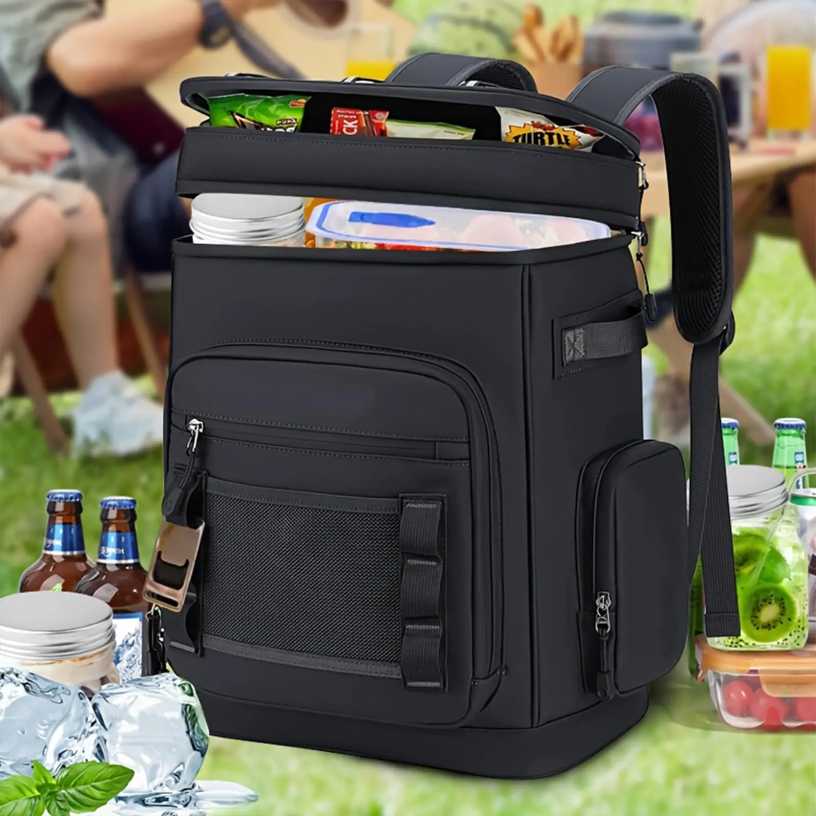 Extra-large Cooler Backpack Lunch Bag & Lunch Box for Men Women, Double Deck & Leakproof Insulated Soft Large Adult Camping Cooler bag for Work, Beach, Picnic, Travelg