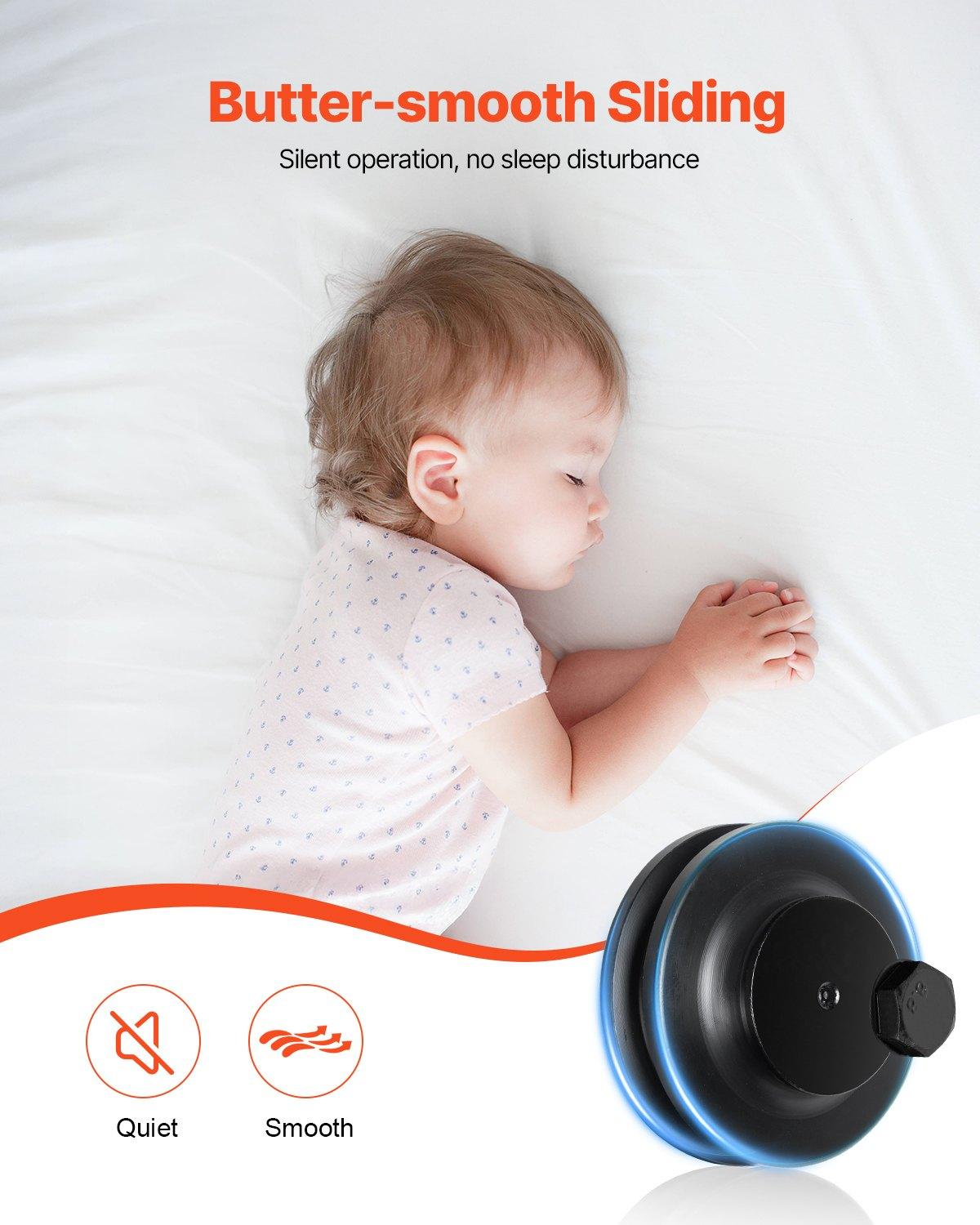 VEVOR 5FT Sliding Barn Door Hardware Kit, 330 LBS Weight Capacity, Compatible with 30 Inches Max Width & 1-3/8 to 1-3/4 Inches Thickness Single Sliding Barn Door, Durable Track & J-shape Roller Silver