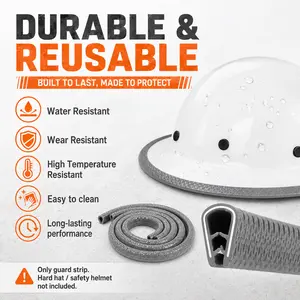 Hard Hat Edge Protector Strip 36.6 Inch Full Brim Helmet Guard Durable Rubber Impact Protection Safety Accessory Easy to Install