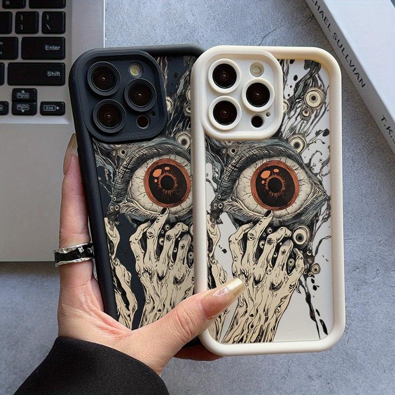 Case for IPhone 17 Pro Max 16 Plus 15 14 13 12 11 Air E with Patterns of Eyes and Strange Hands Full of Weird and Mysterious Style Phone Case Anti-Scratch Shockproof Soft Silicone Protective Cover