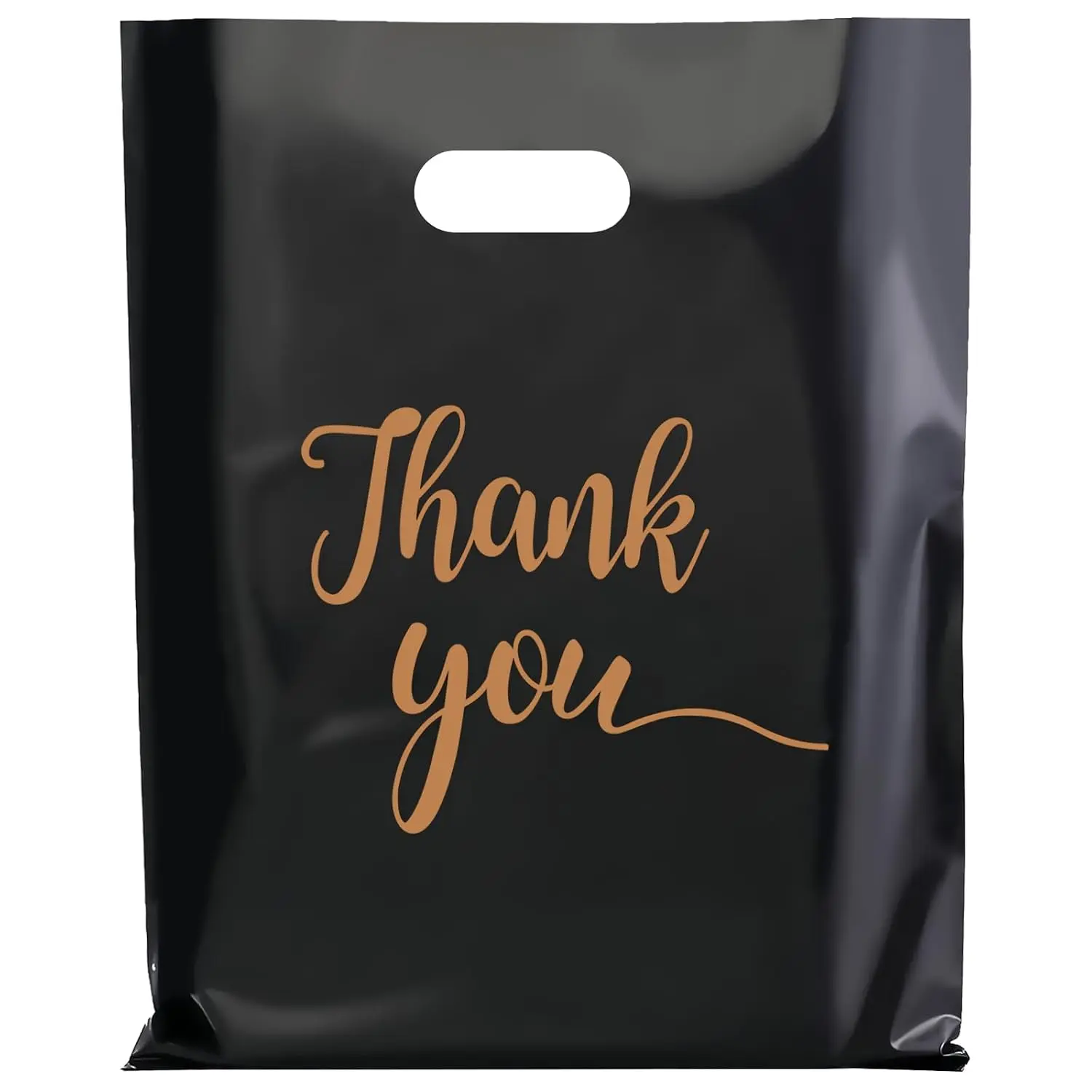 50 count 9x12in Thank You Merchandise Bags,Plastic Shopping Bags Black
