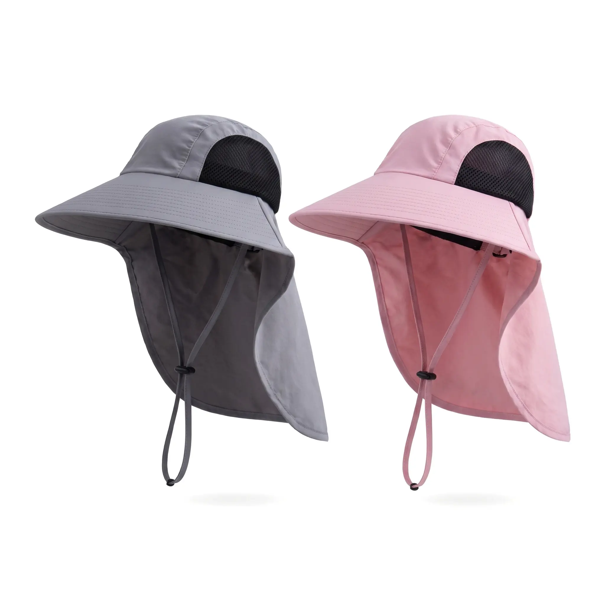 Summer Sun Protection  For Women Men Breathable Mesh Wide Brim Cape Fisherman  Outdoor Hiking Shade Neck Cover Waterproof Nylon Casual Sporty